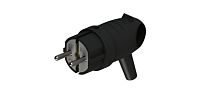 Вилка MultiSet 2К+З 16А/250В IP44 угловая каучуковая черн. | код MST1102BK | Systeme Electric