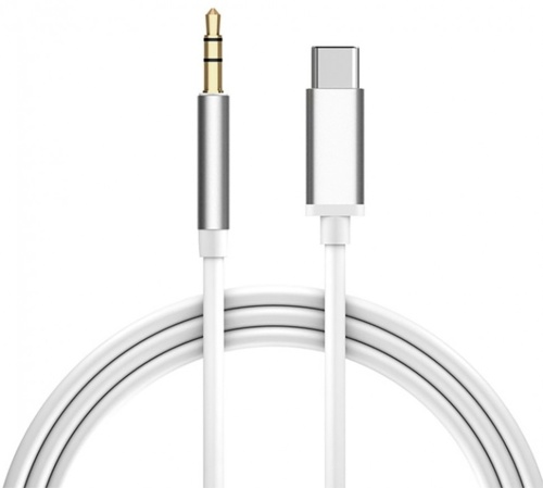 Кабель аудио Type C на AUX Jack 3.5 мм, 1 м., ультрагибкий, серебристый | код GCR-52328 | Greenconnect