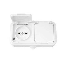 Беларусь Розетка двойная наружная IP44 | код РА16-302 | БелТИЗ