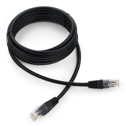Патч-корд UTP Cablexpert PP12-3M/BK 5e, 3м, литой, многожильный (чёрный) | код PP12-3M/BK | Cablexpert