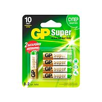 Алкалиновые батарейки GP Super Alkaline 24А АAА - 10 шт. на блистере 24A8/2-2CR10 | код 4891199191268 | GP Batteries