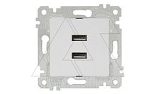 Rita - Розетка 2xUSB Type A, белая | код 2200-449-0101 | Mutlusan