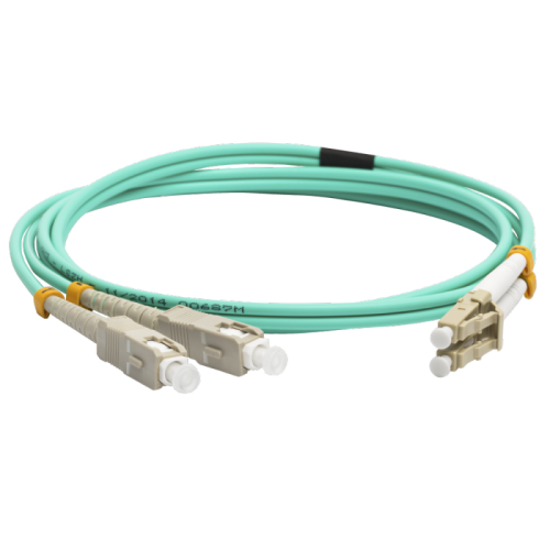 Патч-корд оптический LANMASTER, дуплексный, LC/PC-SC/PC, OM3, LSZH, 5.0 м | код LAN-2LC-2SC/OM3-5.0 | LANMASTER