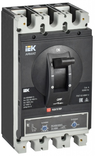 ARMAT Авт. выкл. лит. корпус 3P H 100кА 400А ТМ рег. IEK | код AR-MCCB-3H-100-0400A-ATUC | IEK