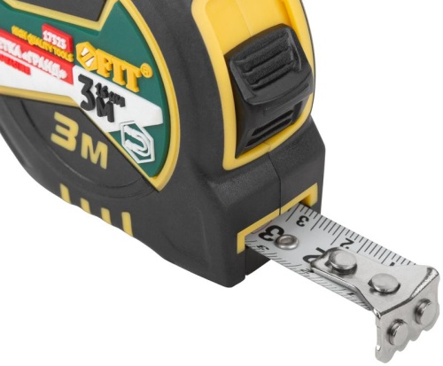 Рулетка Гранд 3мх16мм калибр. лента; нейлон. покрытие; магн. крючок; двойной стопор; прорезиненный корпус FIT 17323 фото 5