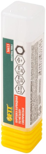 Шарошка карбидная, штифт 6 мм, тип ''D'', сферическая 12х10х55 мм | код 36613 | FIT фото 3 Шарошка карбидная, штифт 6 мм, тип ''D'', сферическая 12х10х55 мм | код 36613 | FIT фото 3