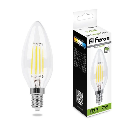 Лампа светодиодная 7Вт 230В E14 4000К LB-166 FERON 25871