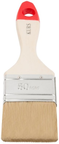 Кисть флейцевая "Оптима" 2дюйм (50мм) натур. свет. щетина деревянная ручка КУРС 00815 фото 5