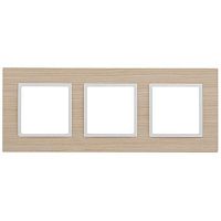 Рамка на 3 поста, дерево, Эра Elegance, белён.дуб-бел (5/25/1600) 14-5303-01 | код Б0049150 | ЭРА