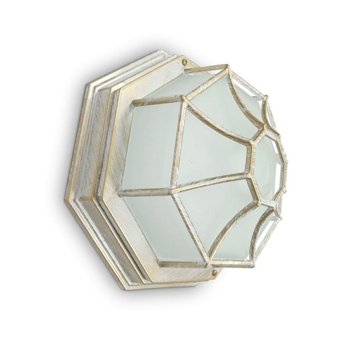 Светильник садово-парковый 60Вт 230В 270х270х120 белое зол. PL661 FERON 11652