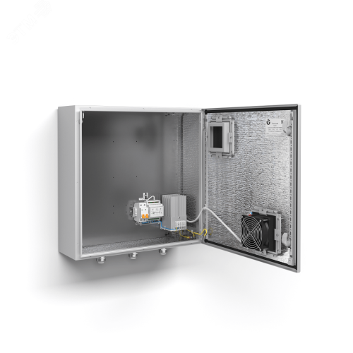 Термошкаф с обогревом и активной вентиляцией, IP55, -50град. до +50град.С, 600x600x210 мм | код ТШ-1В | Тахион-климат