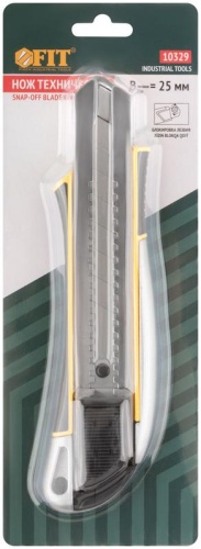 Нож технический 25 мм усиленный прорезиненный, дополнит. прижим | код 10329 | FIT фото 3