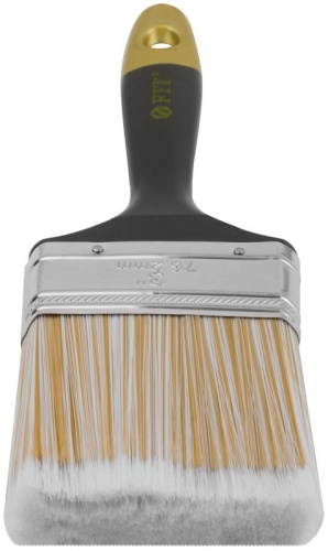 Кисть флейцевая "Лайн" искусственная щетина пластиковая ручка 3дюйм (75мм) FIT 01177 фото 5
