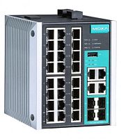 Коммутатор EDS-528E-4GTXSFP-HV Managed Gigabit Ethernet switch with 24 10/100BaseT(X) ports, and 4 combo 10/100/1000BaseT(X) or 100/1000BaseSFP ports, t: -10/60 | код 00-06109879 | MOXA
