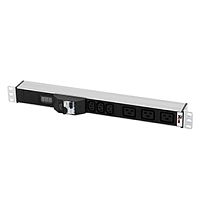 Блок розеток Rem-32 с авт., и амп., 3 IEC 60320 C13, 3 IEC 60320 C19, 32 А, алюм., 19, колодка | код R-32-3C13-3C19-A-Am-440-K | REM