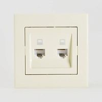Розетка RAIN компьютерная 2-ая крем | код 703-0303-141 | LEZARD