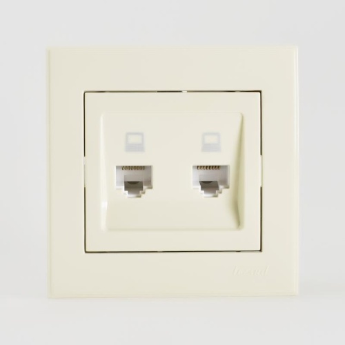 Розетка RAIN компьютерная 2-ая крем | код 703-0303-141 | LEZARD