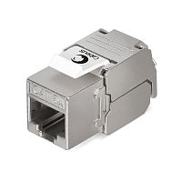 Cabeus KJ-RJ45-Cat.6A-SH-180-Toolless Вставка Keystone Jack RJ-45(8P8C), 180 градусов, категория 6A, полный экран, без инструмента Toolless | код 7655c | Cabeus