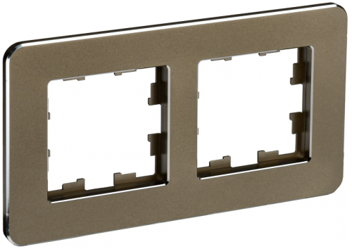 BRITE Рамка 2-мест. РУ-2-1-Бр металл латунь RE IEK | код BR-M22-M-01-K49 | IEK