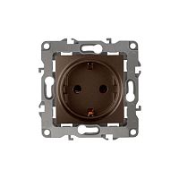 Розетка 2P+E Schuko, 16A-250В, Эра12, бронза, 12-2101-13 | код Б0019320 | ЭРА