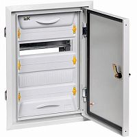 Распределительный шкаф UNIVERSAL 96 мод., IP31, встраиваемый, сталь, серая дверь, с клеммами |  код. MKM12-V-2x48-31-ZK-U |  IEK