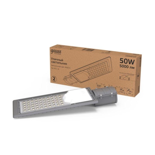 Светильник светодиодный Avenue ДКУ 50Вт 4000К IP65 5000лм 355х155х57 190-250В КСС "Ш" | Код. 629534250 | Gauss фото 6 Светильник светодиодный Avenue ДКУ 50Вт 4000К IP65 5000лм 355х155х57 190-250В КСС "Ш" | Код. 629534250 | Gauss фото 6