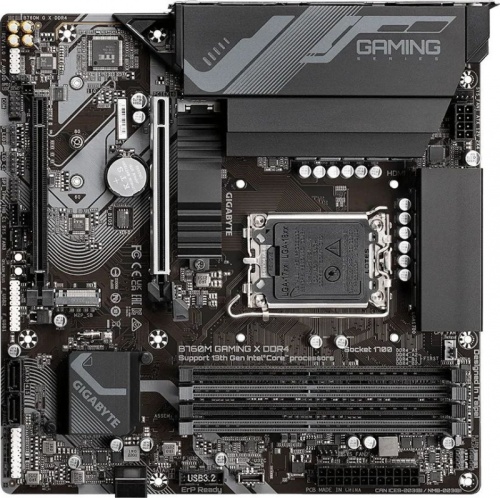 Материнская плата Gigabyte B760M GAMING X DDR4 Soc-1700 Intel B760 4xDDR4 mATX AC`97 8ch(7.1) 2.5Gg RAID+HDMI+DP | код 1893598 | GIGABYTE