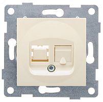 GUSI Ugra механизм розетки компьютерной RJ45, одинарной, скрытая установка. Цвет бежевый. | код С11К1-003 | GUSI ELECTRIC