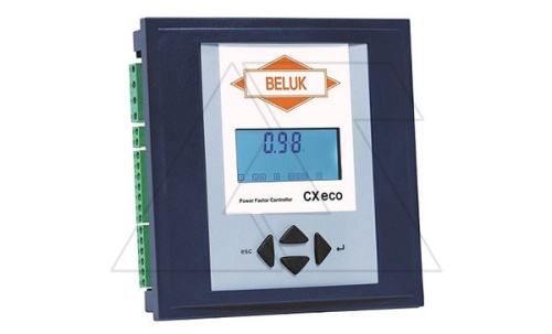 Регулятор BLR-ACXeco (ACXE12R), 12(13) ступеней, измерение THDI/THDU/°C, Umin/Umax, 90_550VAC, фронт IP41 | код 1250962 | Beluk