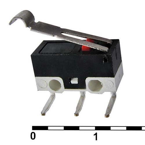 Микропереключатель с рычагом RUICHI DM1-02D-30G-G, ON-(ON) SPDT, 2 А, 125 В | код 79295 | Ruichi