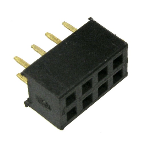 Гнездо для плат 2.00 мм RUICHI PBD2-8 (PBD2-2x4) 2.00 мм, 8 контактов | код 63430 | Ruichi