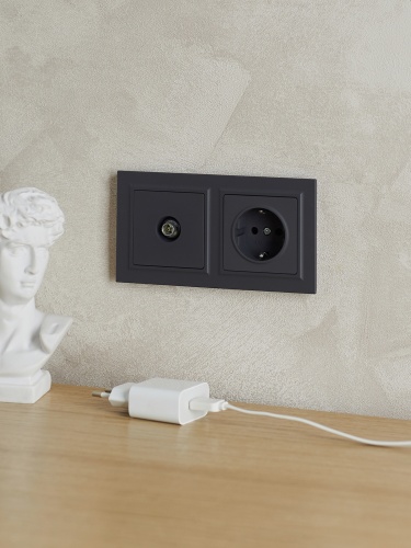 BRITE Рамка 2-местная РУ-2-БрГ графит | код BR-M22-K53 | IEK фото 3