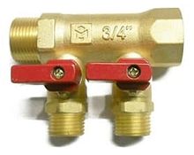 Коллектор с отсекающими кранами, нар. р., 3/4"х 1/2" x 3 вых. | код. MKc.580.Y.0503 | VALTEC