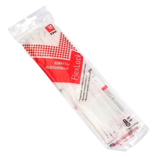 Хомут P6,6 стандартный (б), 3,6x150 (50шт) FlexLock PROxima | код plc-fl-ctsw-3.6x150-r | EKF Хомут P6,6 стандартный (б), 3,6x150 (50шт) FlexLock PROxima | код plc-fl-ctsw-3.6x150-r | EKF