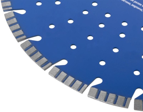 Диск отрезной алмазный сегментный для бетона армированного бетона камня 350х3.2х10х25.4мм сухая и влажная резка FIT 37322 фото 5