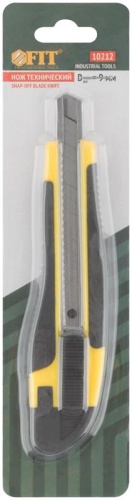 Нож технический 9мм усиленный прорезиненный FIT 10212 фото 3