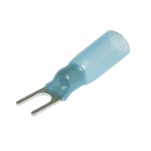 Наконечник кабельный вилочный изолированный RUICHI SV2-4 HST, 27 А, 16-14 AWG, синий, латунь луженая | код 108133 | Ruichi