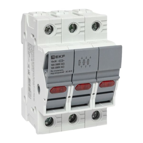 Предохранитель-разъединитель DF 10х38 3Р (тип ПВЦ) | код df103-e | EKF фото 2 Предохранитель-разъединитель DF 10х38 3Р (тип ПВЦ) | код df103-e | EKF фото 2