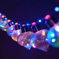 Гирлянда светодиодная "Лампочки" 1.8м 80 microLED мультиколор 10 колб 7х7см IP20 3хAA (не в компл.) Эра Б0051879