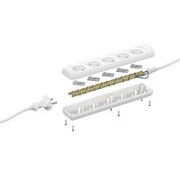 Удлинитель 5х3м без зазeмл. 10А IP20 U-5-3m ПВС 2х1 ЭРА Б0028364