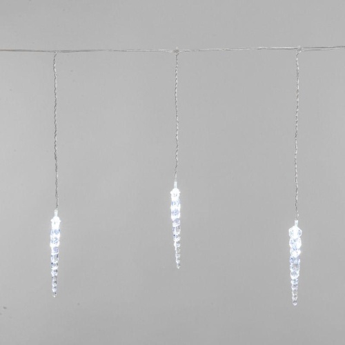 Гирлянда "Айсикл" (бахрома) "Сосульки" 1.5х0.25м LED бел. провод прозр. | код 303-068 | Neon-Night