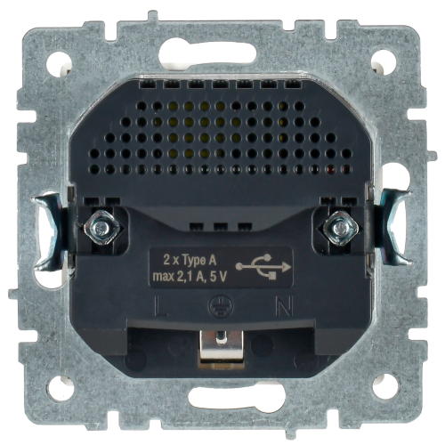 Розетка BRITE РЮш10-1-БрБ 16А с USB A+A 2.1А с заземл. защ. шторки бел. | код. BR-R14-16-U21-D21-K01 | IEK фото 4