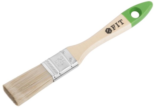 Кисть флейцевая "Микс" смешанная натуральная и искусственная щетина деревянная ручка 1дюйм (25мм) FIT 01193 фото 2