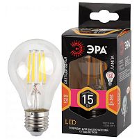Лампа светодиодная филаментная F-LED A60-15W-827-E27 A60 15Вт груша E27 тепл. бел. | Код. Б0046981 | ЭРА