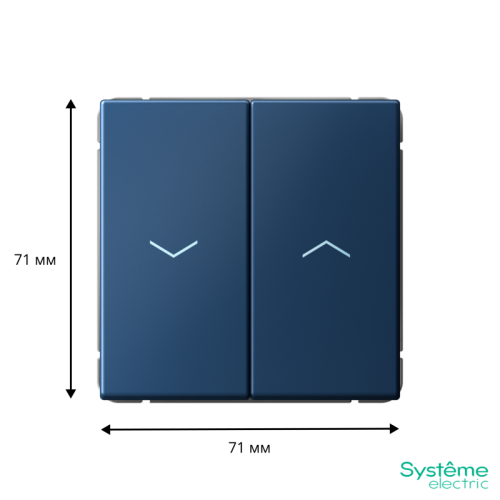 Выключатель для жалюзи 2-кл. ArtGallery 2х (сх. 4) 10А быстрозажим. клем. механизм аквамарин SE GAL001119S фото 2