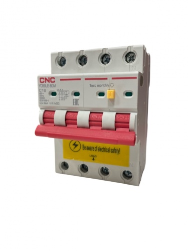 Диф. автомат YCB9LE-80M 1А 4P 6кА 100мА C AC (электрон.) | код A031633 | CNC Диф. автомат YCB9LE-80M 1А 4P 6кА 100мА C AC (электрон.) | код A031633 | CNC
