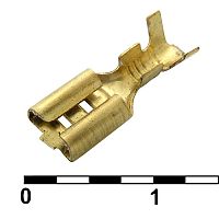 Клемма ножевая неизолированная F-типа RUICHI DJ622-D4.8A, 4.8 мм, латунь | код 81010 | Ruichi