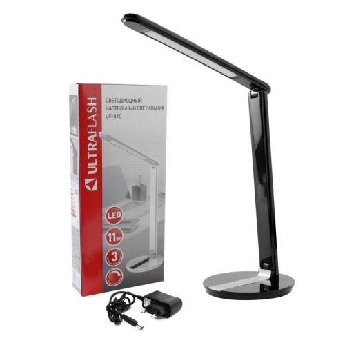 Светильник светодиодный настольный UF-810 C02 11Вт димм. 3 цвет. темп. черн. Ultraflash 15170 фото 3