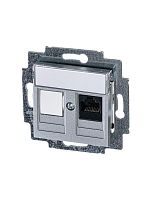 Розетка компьютерная Levit RJ45 кат.5E с заглушкой серебр. | код 2CHH295117A6070 | ABB