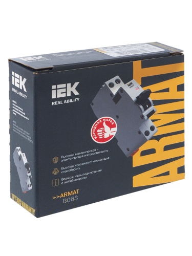 ARMAT Автоматический выключатель дифференциального тока B06S 1P+NP C25 30мА тип AC (18мм) | код AR-B06S-1N-C25C030 | IEK  фото 5